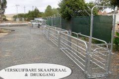 Verskuifbare skaapkraal en drukgang